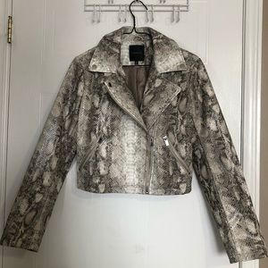 Dynamite cropped snakeskin jacket